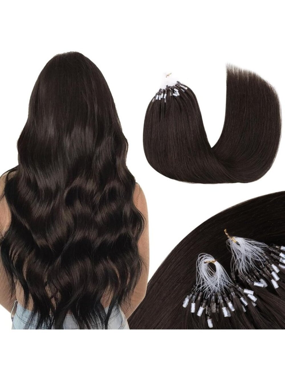 MAXITA Microlink EasyFit Hair Extensions Human Hair, 18 Inch 100g 100s